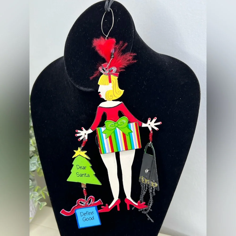 Christmas Shopping Metal Ornament